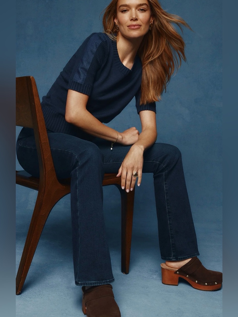 Evereve Kut from Kloth Natalie Bootcut Jean, Women's Dark Blue Flared Jeans, NWT